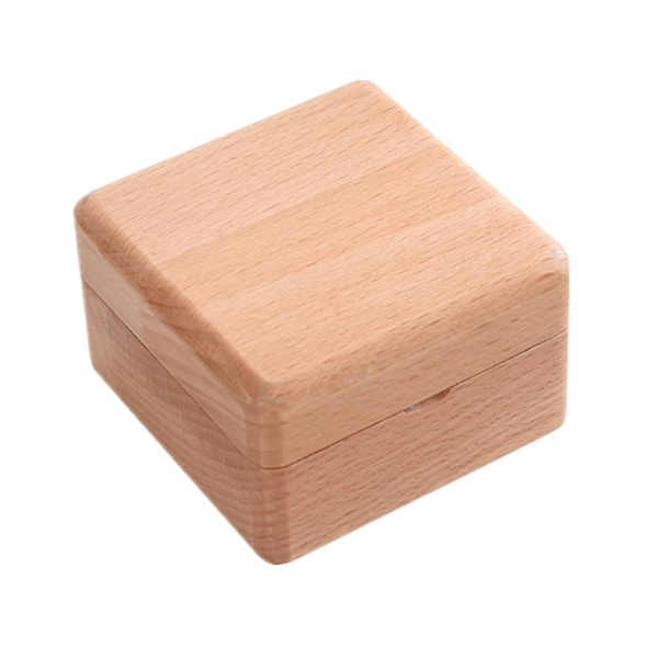 Øreringe Gaveæsker Smykker Mini Skattekiste Træ Øreringe Æske Smykker Emballage Æske Mini Mindesmærke Æske Træ Bryllupsring Æske (FMY) 6X6X4.5CM