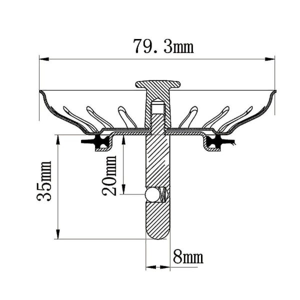 Rustfrit Stål Si Basket Sink Aftapning Slots Aftapningsprop 79mm Til Blanco Vask (FMY)