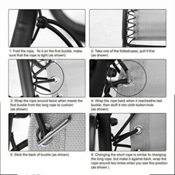 4x elastiske reb til solstole - 4 stk. elastiske reb (FMY)
