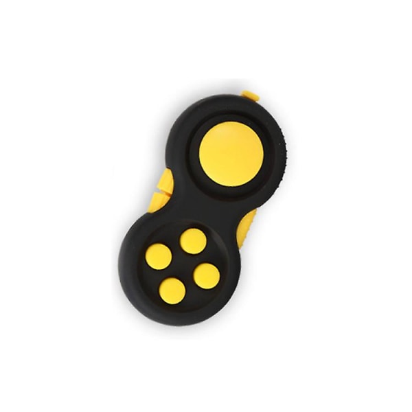 Dekompressionskube Dekompressionshåndtag Silikone Nøglehåndtag Fingerspids-legetøj - sort og gul (FMY)