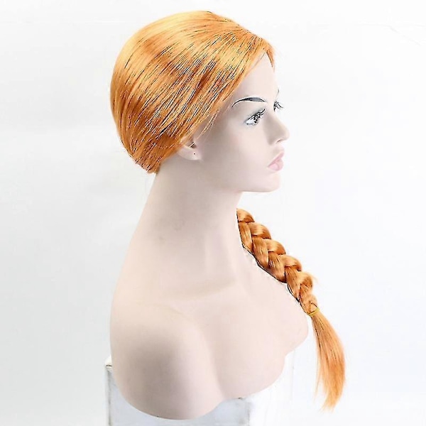 Oransje Fiona Prinsesse Cosplay Parykk 60cm - Langt Syntetisk Hår for Kvinner (FMY)