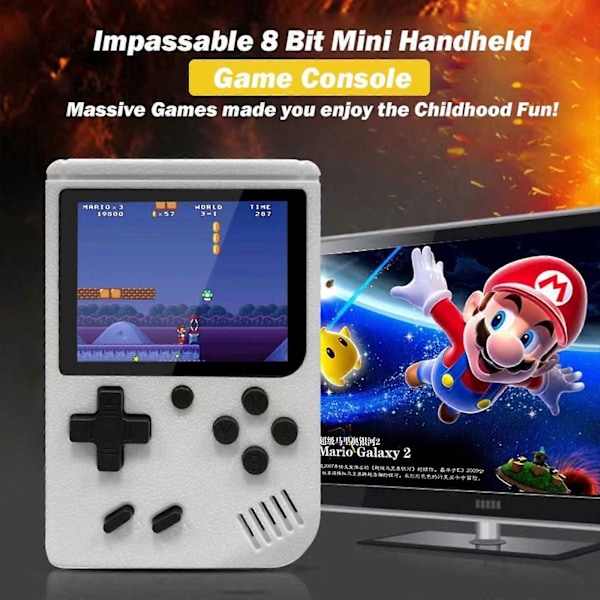 Retro Håndholdt Videospillkonsoll Gameboy Med Innebygd 400 I 1 Klassiske Spill, Helt Ny (FMY) Red