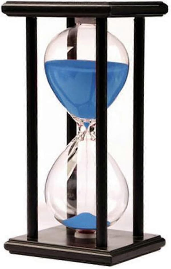 30 Minutters Timeglass Timer - Blå Treramme Ornament Sand Timer for Dekorasjon (FMY)