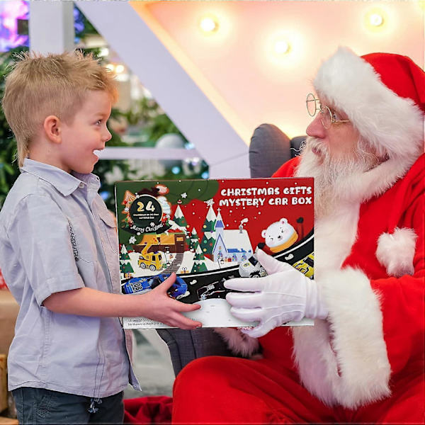 Julkalender för Barn 2024, 24st Leksaksfordon i Metall för Julnedräkning, Pojkars Julkalender (FMY)