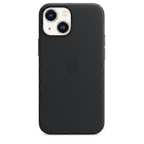 Nahkainen puhelimen kuori iPhone 13 Mini:lle, nahkakuori MagSafe-tuella (FMY) Midnight Black