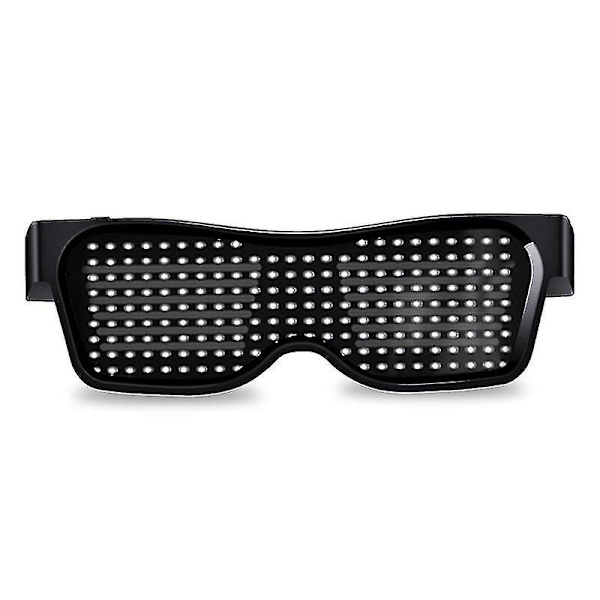 App-styrda LED-festglasögon med anpassade språk, USB-laddning, blinkande lysande glasögon, julkonsertglasögon D_o  (FMY) WHITE