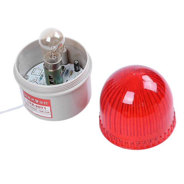 AC 220V 15W Rød Lys Industrielt Signal Tårn Blinkende Advarselslampe (FMY) Red Beige