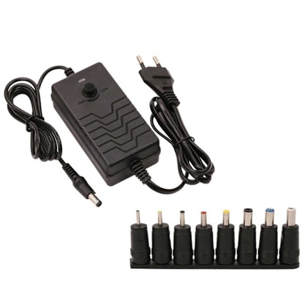 24-36V med 8 adaptere 72W justerbar hastighed switching strømforsyning justerbar universal AC DC strøm (FMY) Black