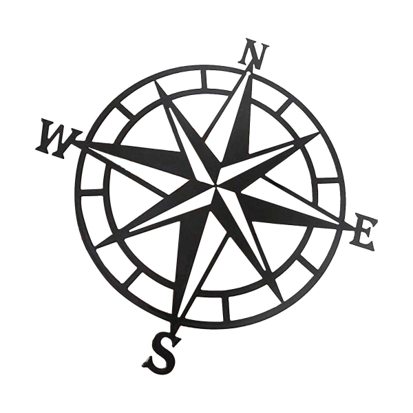 Metall Väggkonst Kompass Metalldekor Nautisk kompass Väggdekor Vägghängande