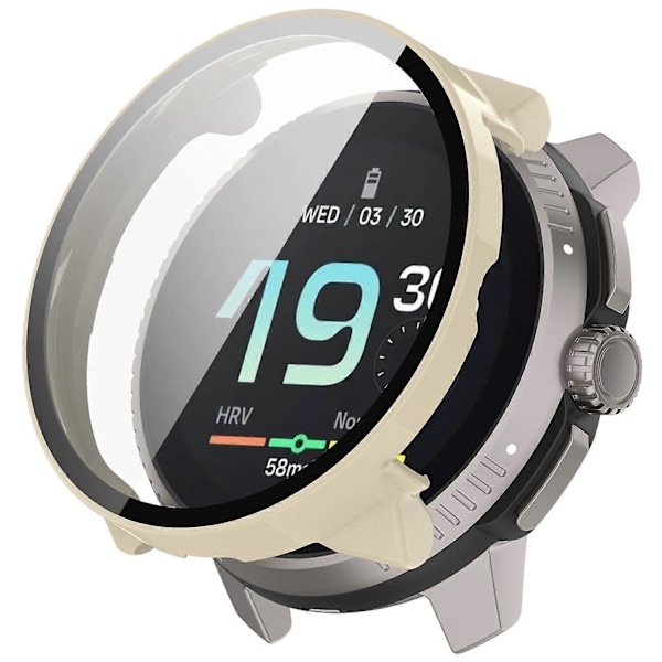 Skyddshölje för Suunto Race S PC-ram med härdat glas skärmskydd - Elfenben (FMY) White Suunto Race S