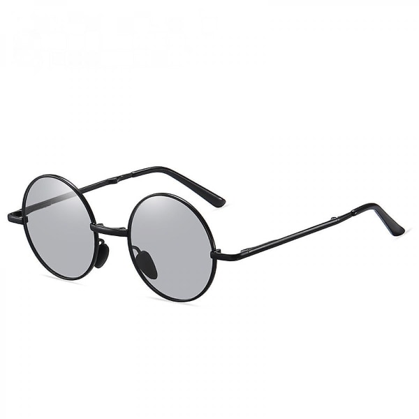 Sammenleggbare runde solbriller for kvinner Menn UV-beskyttelse Sammenleggbare solbriller Polarized (FMY)
