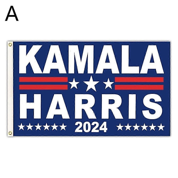 Kamala Harris 2024 -lippu 3x5 jalkaa, Harris presidentinvaaleihin -lippu messinkisilmukoilla (FMY) A