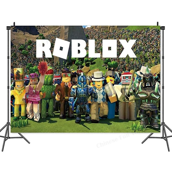 Roblox-juhlatausta Onnea syntymäpäivää Taustakangas Verho Lapset Pojat Tytöt Pelijuhlatausta Kangas Juhlatarvikkeet Koristelu  (FMY) 220x150cm 7
