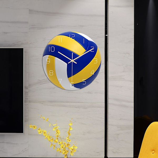 Runda Volleyboll-formad Väggklocka Tyst Heminredning Väggklocka (FMY) Multicolor