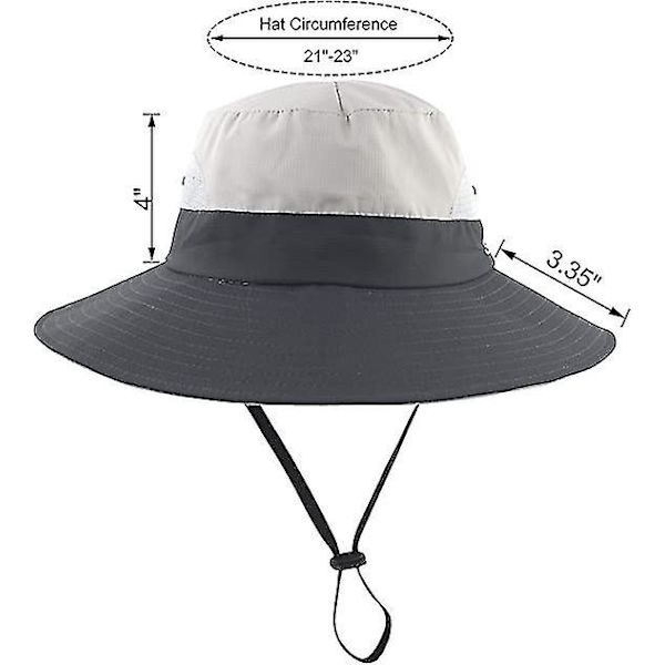 Dam sommar solhatt bred brätte utomhus UV-skydd hatt hopfällbar hästsvans hink keps för strand fiske vandring  (FMY) Beige