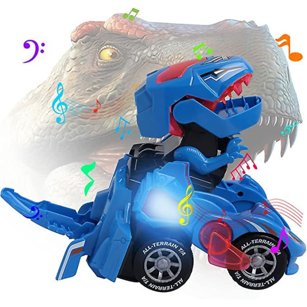 Transformers Legetøj til 3-6-årige drenge Dinosaurlegetøj med LED-lys og musik Dinosaurbilgaver til 4 5 6 7-årige (grøn) (FMY)
