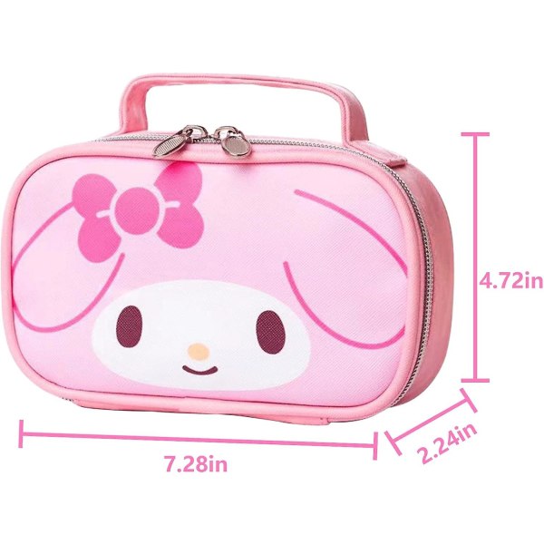 Kawaii My Melody Bag, My Melody Makeup Bag, Cute Cartoon Cosmetics Bag, Mini Travel Toy Bag, Waterproof Reusable Faux (rosa) (FMY)