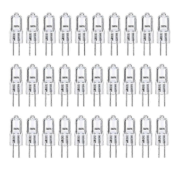 G4 Pære, 20 Pakning Halogen G4 12V 20W med G4 Bi-Pin Sokkel, Høy Effekt G4 Lyspære 12V 300LM egnet for Skaplyspærer (FMY) As Shown