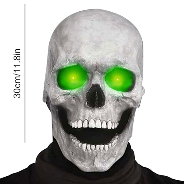 Halloween Fuld Hoved Skallemaske Hjelm Kæbe Bevægelig Skelet Cosplay Gyser Skræmmende (FMY) Light color