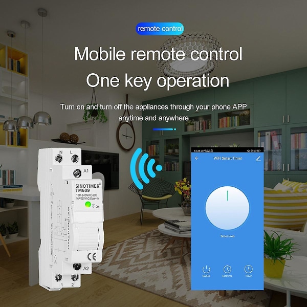 Sinotimer Tm609 Wifi Smart Timerbryter Tuya App Fjernkontroll Trådløs Nedtelling Tidbryter Hjem (FMY)