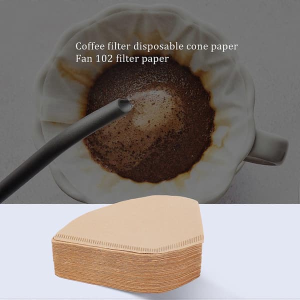 100 st Kaffefilter Engångs Kon Papper Kaffefilter 4-6 Koppar (FMY)