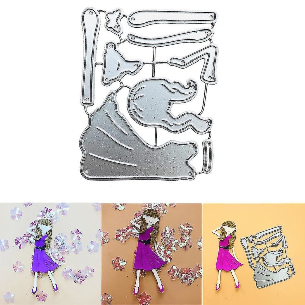 Summer Girl Metal Cutting Dies Stencil Scrapbooking Diy Album Stamp Paper Card Embossing Decoration