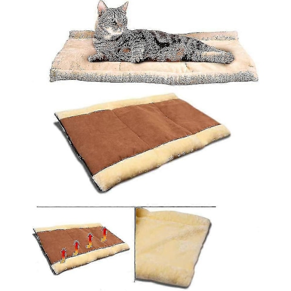 Itselämmittävä peitto kissoille ja koirille, koko: 90x59cm, innovatiivinen ja ympäristöystävällinen lämmitysalusta, 2 in 1 putkimainen kissanmatto ja sänky Walkbee (FMY)