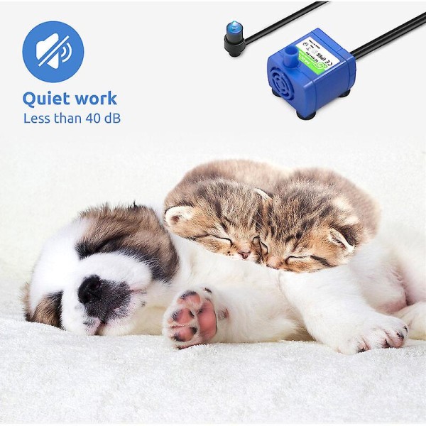 Ersättningspump med låg ljudnivå för USB husdjursvattenfontän (med automatisk avstängning) (FMY)