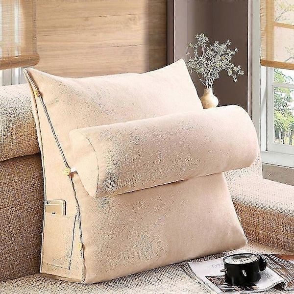 Sängyn kiilatyynysetti säädettävällä niskatyynyllä (FMY) Beige