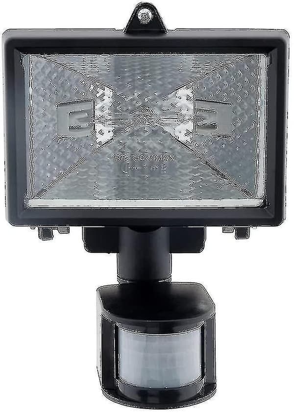 Halogen Floodlight Svart Med Detektor - Ip44 Ce(FMY)