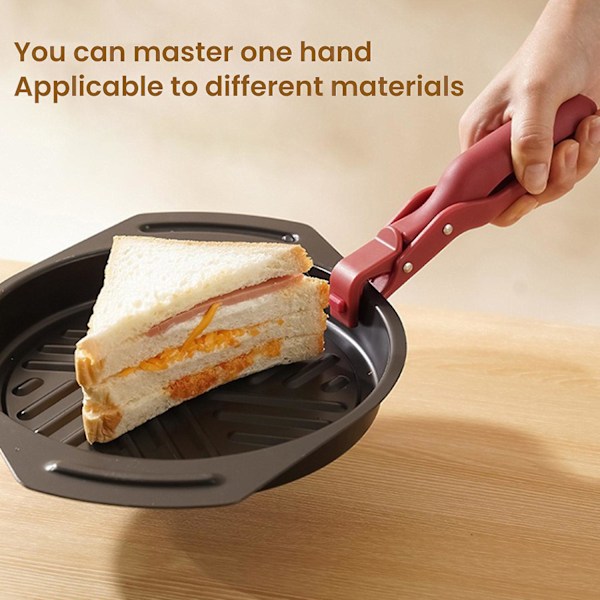 Kök Verktyg Mat Tänger, Multifunktionell Anti-Bränna Klämma, Het Skål Tallrik Gripare Pot Dish Pan Clips Tänger Klämma Hållare (FMY) Red