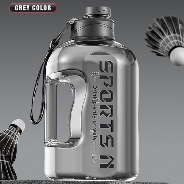 2,7l vandflaske til vandreture Fitness Camping Udendørs Gym Træningsflaske (FMY) Gray 2.7L