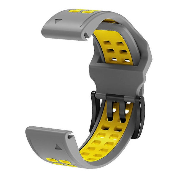 Pikalukitusinen silikoniranneke Garmin Fenix 7X:lle (FMY) Gray Yellow