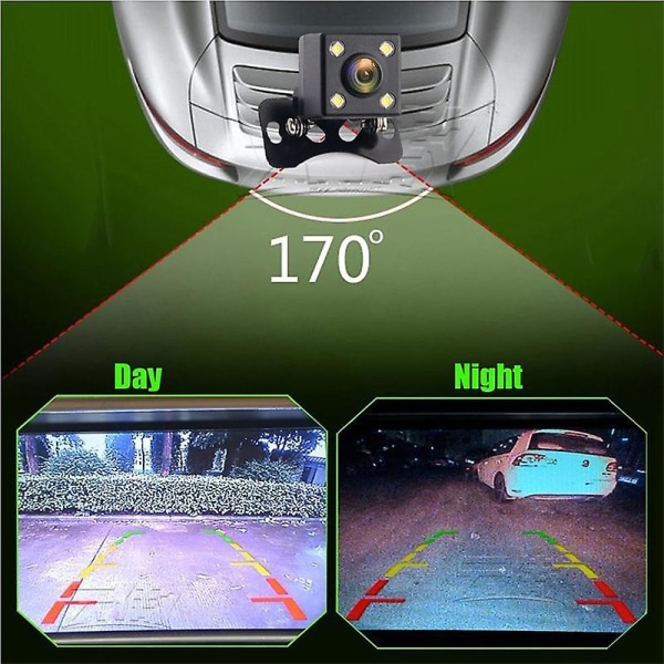 Hd Vandtæt 170 Wide Night Vision Bil bakkamera Bakkamera Parkering Led Sensor (FMY)
