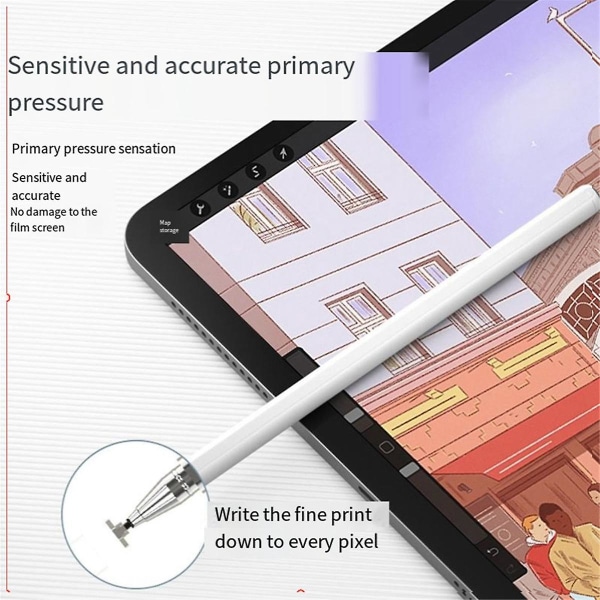 3-i-1 pekskärm kapacitiv penna för surfplatta Mobiltelefon Universal penna för ritpenna, rosa (FMY)