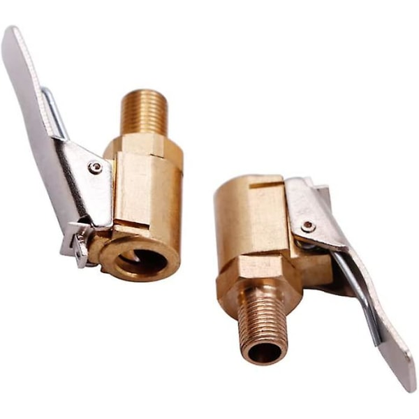 2-delad ventiladapter för bildäck, 8 mm pumpmunstycke mässing uppblåsningsventil Clip Clamp Connector Adapter för bil- eller lastbilsdäck