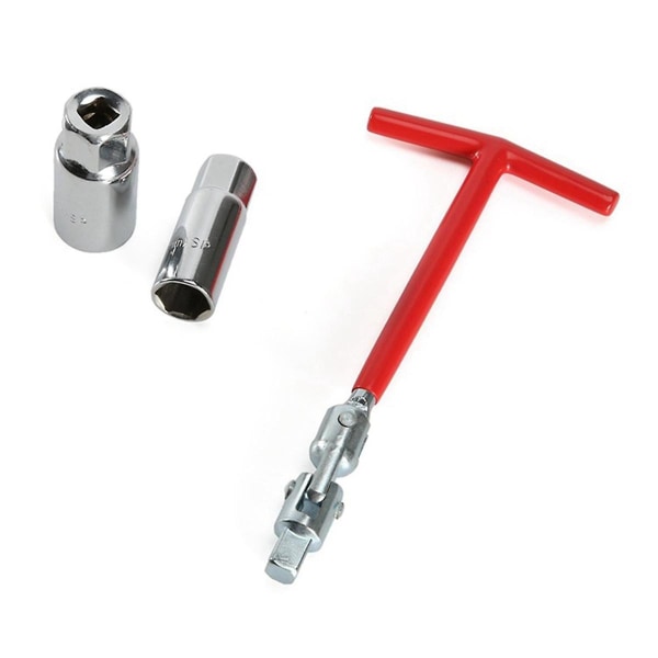 Tændrør topnøglesæt Fabriks topnøgle Rød håndtag 4 stykke sæt 16mm T-nøgle (FMY)