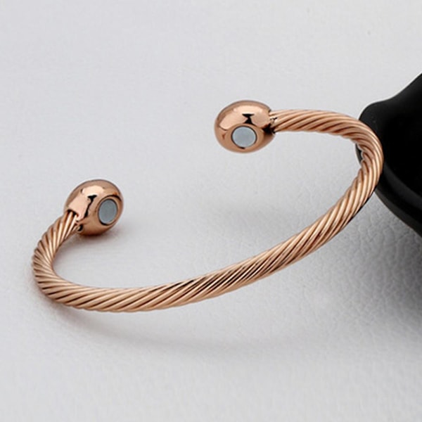 Magnetiskt koppararmband terapi artrit smärtlindring armband magnetiskt armband  (FMY) Rose gold