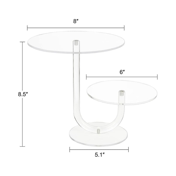 2-tasoinen kakkujalusta pyöreä akryyli kakkuteline DIY karkki jälkiruoka torni teline hääjuhliin (FMY)