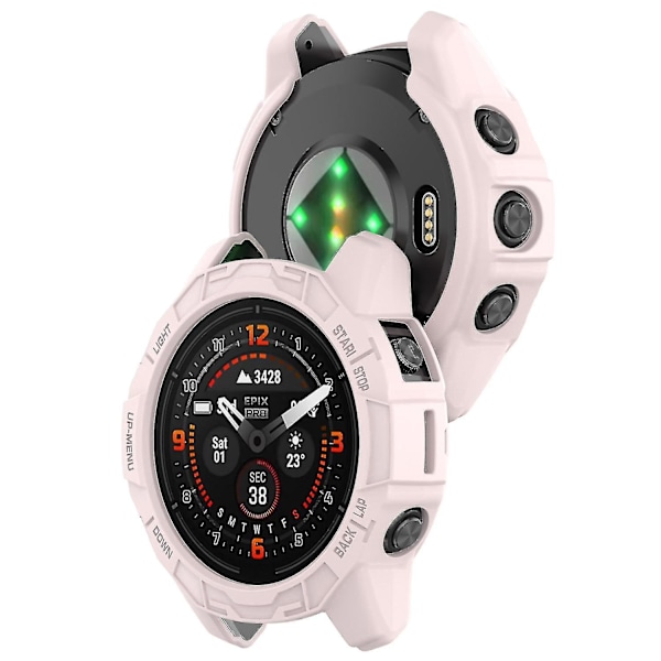 TPU Klockfodral för Garmin Epix Pro (gen 2) 47mm/Fenix 7 Pro/Fenix 7, Repskyddande Ihåligt Skydd (FMY) Light Pink