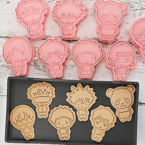 Jujutsu Kaisen Kakformar Keksformar Kakdegformar Fondant Bakning DIY Dessertform Verktyg 8 st/set  (FMY)
