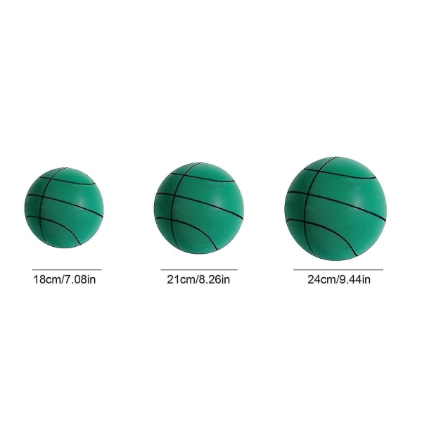 Silent Basketball - Premium-materiale, Silent Foam Ball, Unikt design, Trænings- og spillehjælper (FMY) Green 24cm