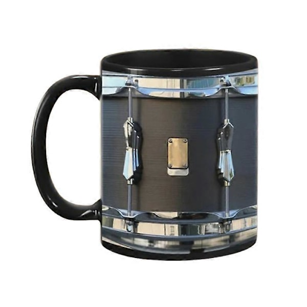 Sort Vintage Tromme Krus Sjove Trommegaver, Kreativ Tromme Kaffekop Spil Tromme Krus Keramisk Krus Til Trommeslager Eller Trommeelsker (FMY) Black