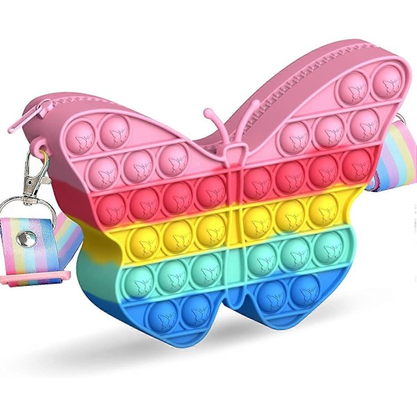 Pop Fidget Taske til Piger, Fidget Legetøj Taske Push Bubble Popper Håndtaske Crossbody Taske til Piger Kvinder, Stress Relief Fidgets Skoleartikler (FMY)