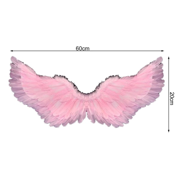 Angel Feather Wings med elastiske stropper Lyse farger Lett kostyme Cosplay Wings Photography (FMY) Pink