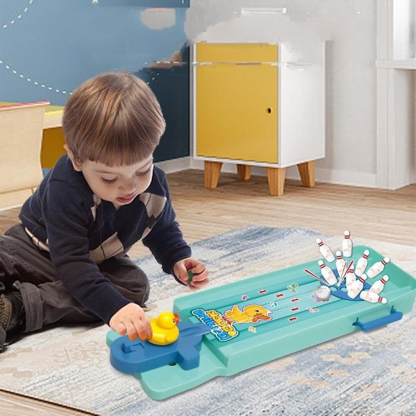 Mini bowlingspel, mini bordsbowlingspel i trä Mini bordsbowlingleksak Klassisk skrivbordsboll för barn (FMY)