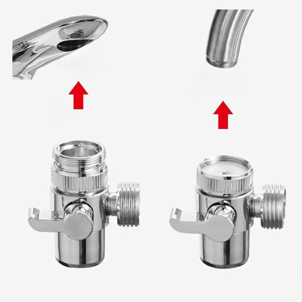 Dusjfordelerventil 3-veis fordeler kranfordeler M22 X M24 Erstatningsdusjadapter Kranventil for kjøkken eller bad  (FMY)