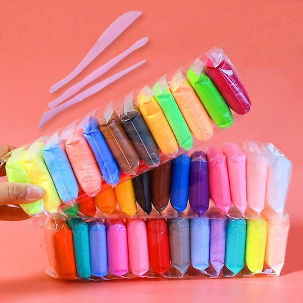 36 Farger Lys Myk Leire DIY Lekebarn Utdannings Plastilina Fargerik Lys Leire Leke  (FMY)