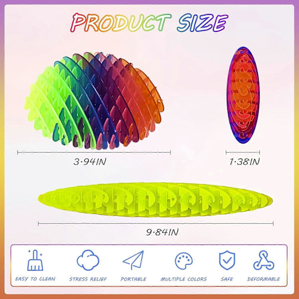 Fidgets Orm Leker, 3D-printing Elastisk Orm Fidget Leker for Barn, Fidget Leker Voksne, Sensoriske Leker for Barn med Autisme, Autisme Sensorisk Pro (FMY)