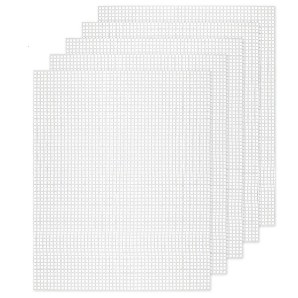 10 stk. Mesh Plast Canvas Ark 19,6x13 tommer til Broderi Håndværk, Akryl Garn Håndværk, Strik (FMY) White